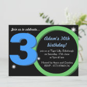 Mannen Groene / Blauwe Dertigste 30e verjaardag Pa Kaart (Staand voorkant)