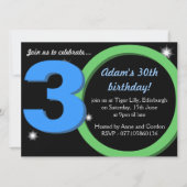 Mannen Groene / Blauwe Dertigste 30e verjaardag Pa Kaart (Voorkant)