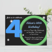 Mannen Groene / Blauwe Dertigste 40e verjaardag Kaart (Staand voorkant)