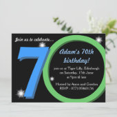 Mannen Groene / Blauwe Zeventigste Zeventigste Ple Kaart (Staand voorkant)