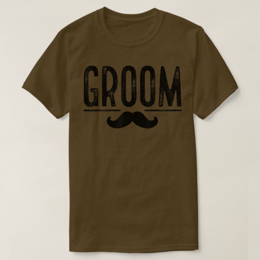 Mannen Groom Bachelor Partywith Mustache Light T-shirt (Design voorkant)