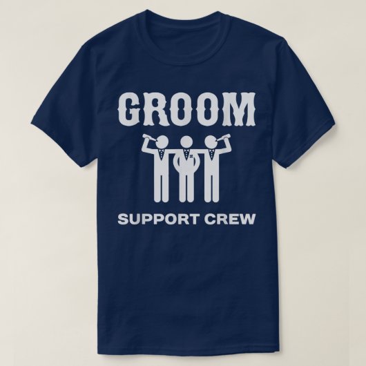 Mannen Groom Support Crew grappige bruiloft T-shirt (Design voorkant)