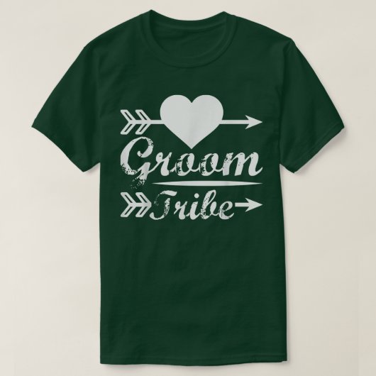 Mannen Groom Tribe Matching Cute Arrow Heart Weddi T-shirt (Design voorkant)