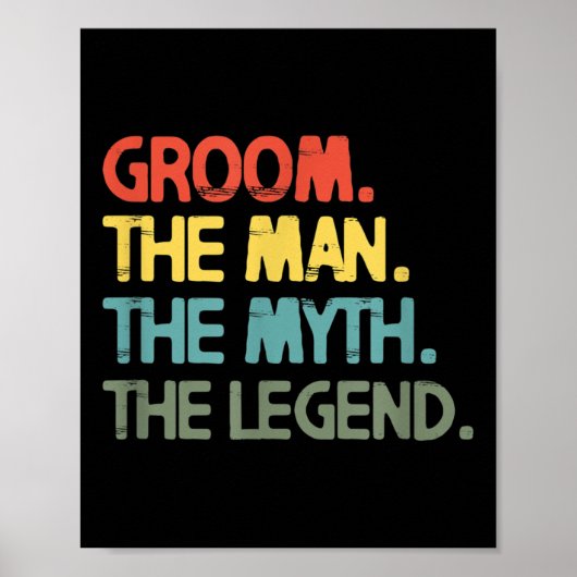 Mannen Groom Wedding Bachelor Party Retro Poster (Voorkant)