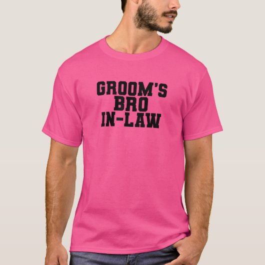 Mannen Groom's Bro in Law Brother Family Matching T-shirt (Voorkant)