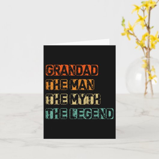 Mannen grootvader Man de Myth Legend Vaderdag Kaart (Gele Bloem)