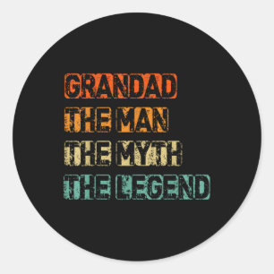 Mannen grootvader Man de Myth Legend Vaderdag Ronde Sticker