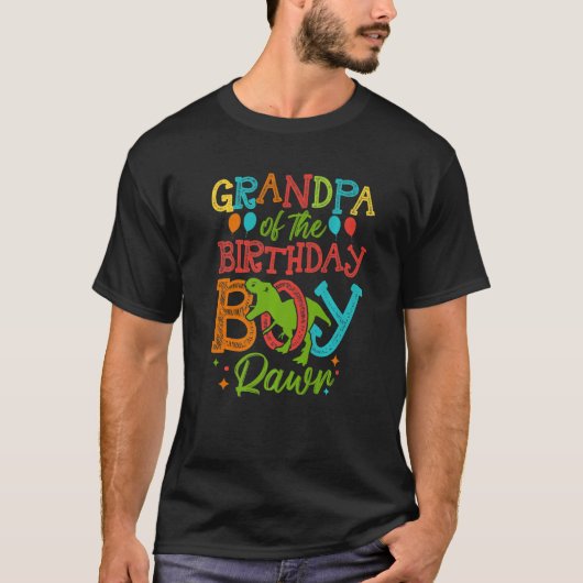 Mannen grootvader van de jongen Rawr Rex Dinosaur T-shirt (Voorkant)
