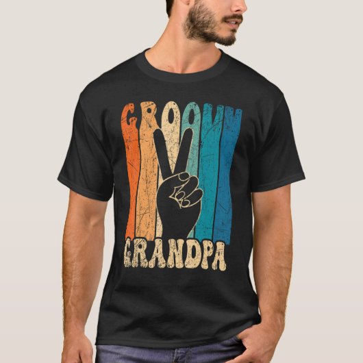 Mannen Groovy Grandpa 70's Aesthetische Nostalgie  T-shirt (Voorkant)