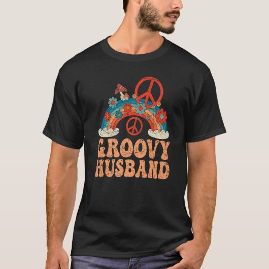 Mannen Groovy Husband 70s esthetische Nostalgie 19 T-shirt (Voorkant)