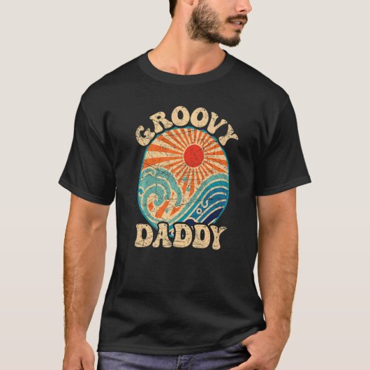 Mannen Groovy Papa 70s esthetische Nostalgie 1970  T-shirt (Voorkant)