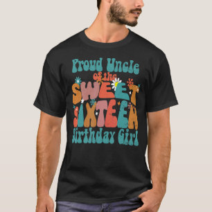 Mannen Groovy Sweet 16 Zestien Birthday Girl Proud T-shirt