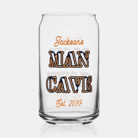 Mannen grot tekst effect Bierblikje drinkware Blikvorm Glas (Voorkant)