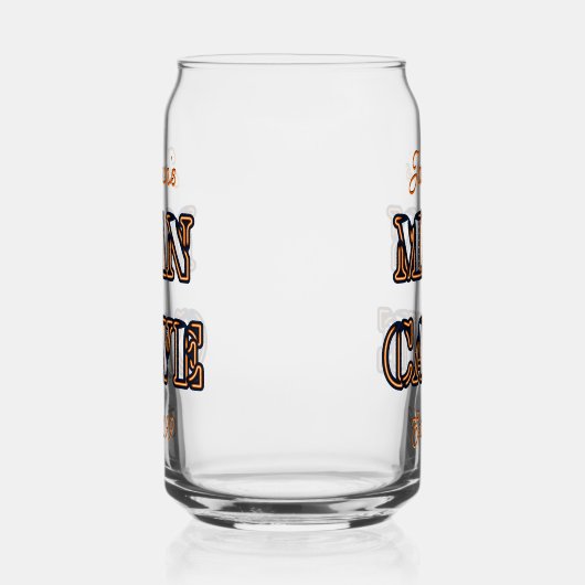 Mannen grot tekst effect Bierblikje drinkware Blikvorm Glas (Links)