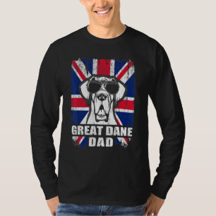 Mannen Grote Deen Papa Cool UK Flag  Retro T-shirt