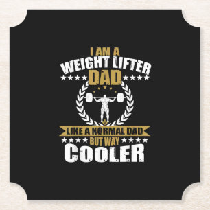 Mannen Grote Gewichtheffer Papa Gift Papa Gym T-Sh Kartonnen Onderzetters