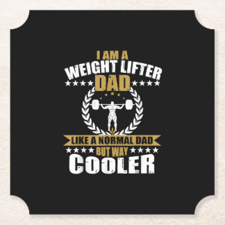 Mannen Grote Gewichtheffer Papa Gift Papa Gym T-Sh Kartonnen Onderzetters