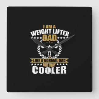 Mannen Grote Gewichtheffer Papa Gift Papa Gym T-Sh Vierkante Klok