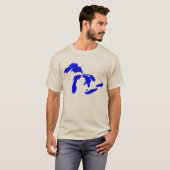 Mannen Grote Meren — logo T-shirt (Voorkant volledig)