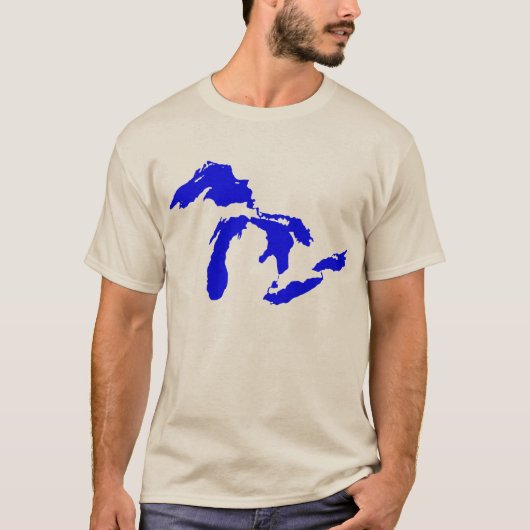 Mannen Grote Meren — logo T-shirt (Voorkant)