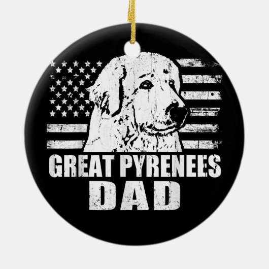 Mannen Grote Pyreneeën Pap Cool  Retro Proud Keramisch Ornament (Achterkant)