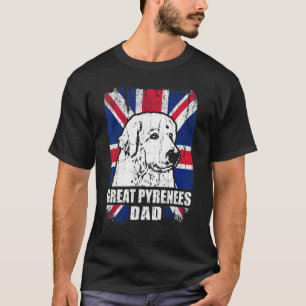 Mannen Grote Pyreneeën Papa Cool UK Flag  Retro T-shirt