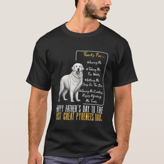 Mannen Grote Pyreneeën Papa Happy Fathers Dag Best T-shirt (Voorkant)