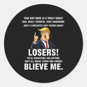 Mannen Grote Vader Donald Trump Meme Geweldige Dad Ronde Sticker