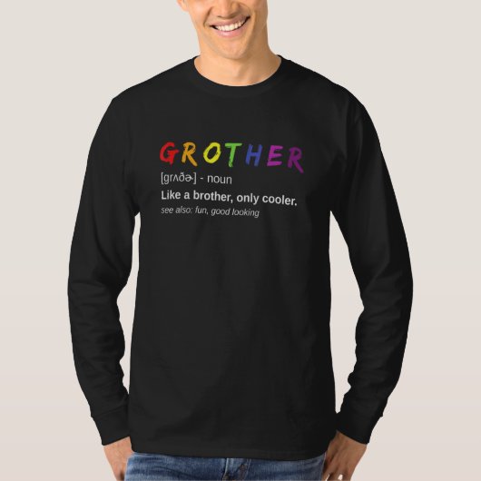 Mannen Grother Definition Pride Day Gay Brother T-shirt (Voorkant)