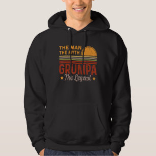 Mannen Grumpa De Man Myth Legend Retro Opa Fath Hoodie
