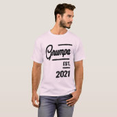 Mannen Grumpa Est. 2021 | Grootvader Gift T-shirt (Voorkant volledig)