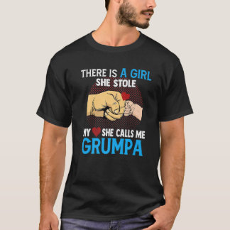Mannen Grumpa Vaderdag van vrouw en dochter Zij T-shirt