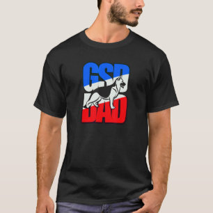 Mannen Gsd Vader Duitse Herdershond Usa Patriottis T-shirt
