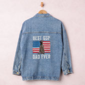 Mannen Gsp Papa Amerikaanse vlag Duitse Shorthaire Denim Jacket (Hangar)