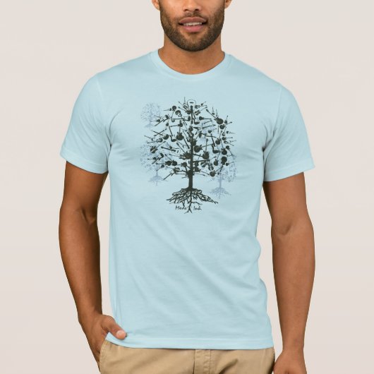 Mannen Guitar Tree T-shirt (Voorkant)
