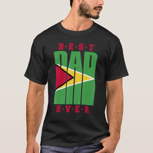 Mannen Guyanese papa Fathers Day Guyana T-shirt (Voorkant)