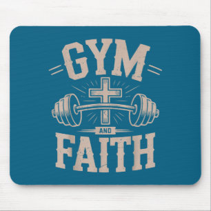 Mannen gym geloof fitness christelijke workout jes muismat