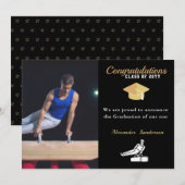 Mannen Gymnast Moderne Foto afstuderen klasse 2022 Aankondiging (Voorkant / Achterkant)