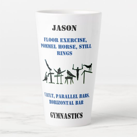 Mannen Gymnastics Latte Mok (Voorkant)
