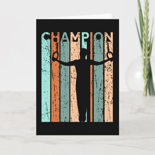 Mannen gymnastiek Champion Retro Distress Birthday Kaart (Voorkant)