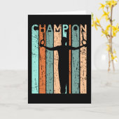 Mannen gymnastiek Champion Retro Distress Birthday Kaart (Gele Bloem)