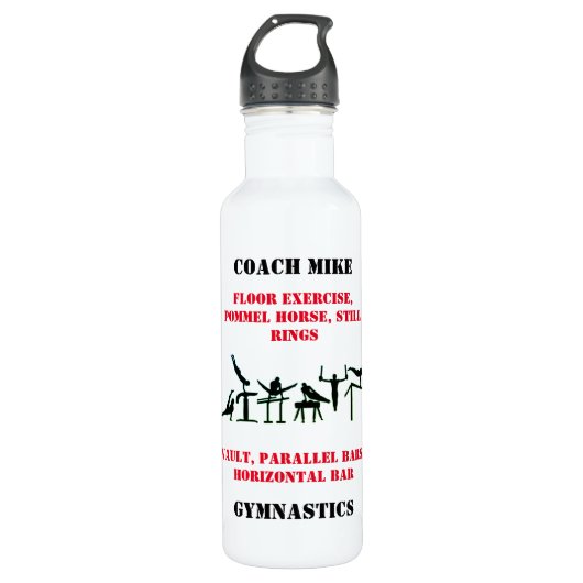 Mannen gymnastiek coach waterfles waterfles  (Voorkant)
