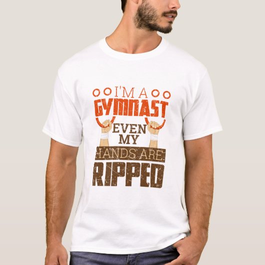 Mannen Gymnastiek Jongen Gymnast Hands Ripped Ring T-shirt (Voorkant)
