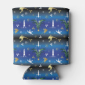 Mannen gymnastiek kerstboom sneeuwvlok blikjeskoeler (Achterkant)