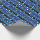 Mannen gymnastiek kerstboom sneeuwvlok cadeaupapier (Hoek)