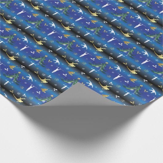 Mannen gymnastiek kerstboom sneeuwvlok cadeaupapier (Hoek)