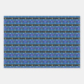 Mannen gymnastiek kerstboom sneeuwvlok inpakpapier vel (Voorkant)