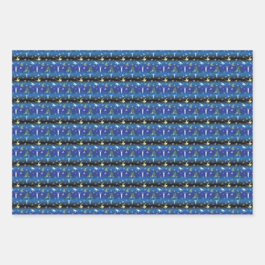 Mannen gymnastiek kerstboom sneeuwvlok inpakpapier vel (Voorkant)