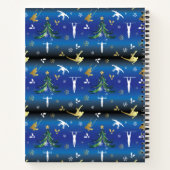 Mannen gymnastiek kerstboom sneeuwvlok notitieboek (Achterkant)