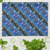 Mannen gymnastiek kerstboom sneeuwvlok theedoek (Gevouwen)